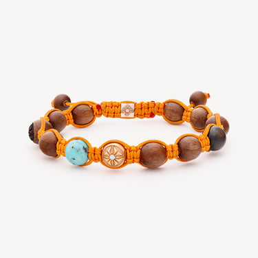 Bracelet 10mm Braided Orange Brun