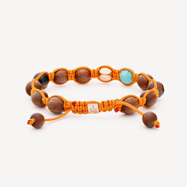 Bracelet 10mm Braided Orange Brun