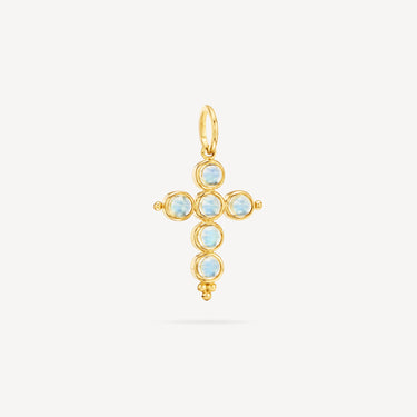 Pendant 18K Blue Moonstone Cross