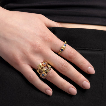 Love Dusk Skull Rainbow Ring
