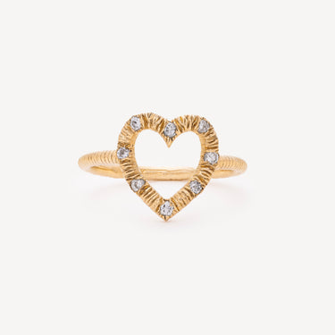 Open Heart Diamond Pinky Ring