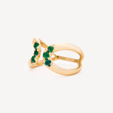 Double Open Wrap Emerald ring