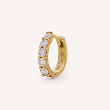 Hoop Yellow Gold White Diamonds