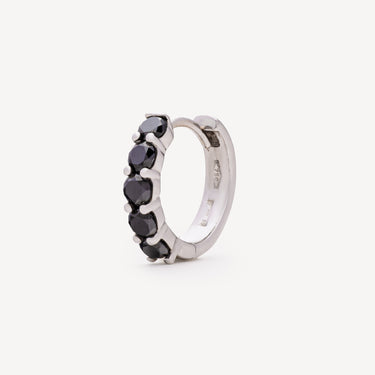 Hoop White Gold Black Diamonds