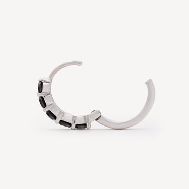 Hoop White Gold Black Diamonds