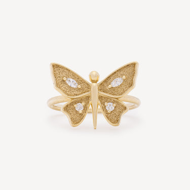 Yellow Gold Diamond Butterfly Ring