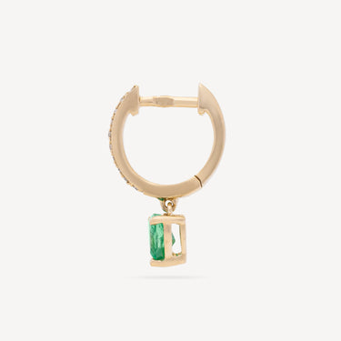 Huggie Pavé Diamonds Emerald Earrings