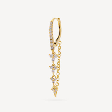 Earring Boho Tennis Diamonds Yellow Gold