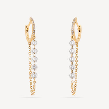 Pave Floating Diamond Fringe Earrings