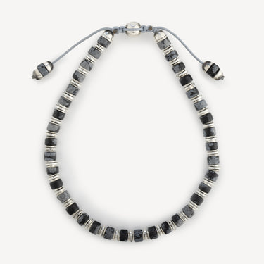 Bracelet Sapet Carte Gris Jaspe Silver