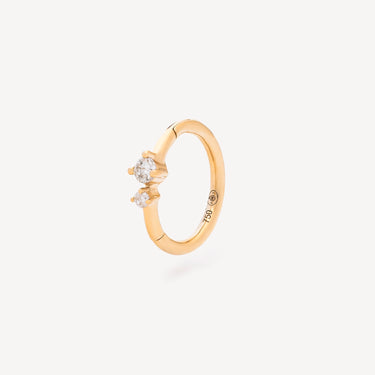 Créole 6,5mm Or jaune Double Diamant