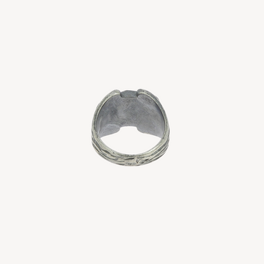 Silver 1 Emerald Chevalière Ring