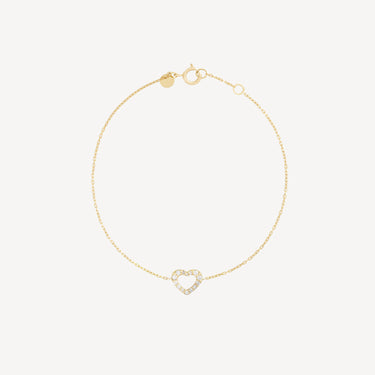 Heart Bracelet Diamonds Yellow Gold