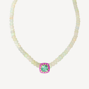 Stella Ethiopian Opal and Amethyst Necklace