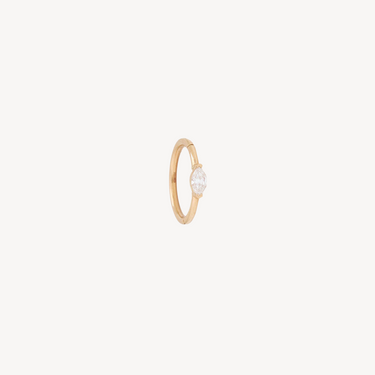 Piercing Hoop 11mm Rose Gold Diamond Marquise 4.5x2mm