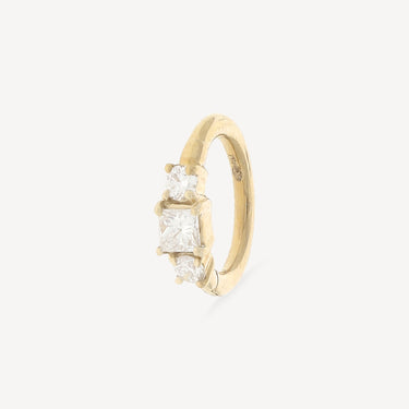 Piercing Hoop 6.5mm Yellow Gold Princess 2x2mm
