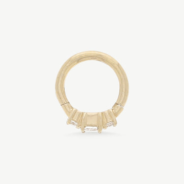 Piercing Hoop 6.5mm Yellow Gold Princess 2x2mm