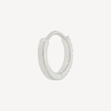 Piercing Créole 8mm Or Blanc Demi Pavée