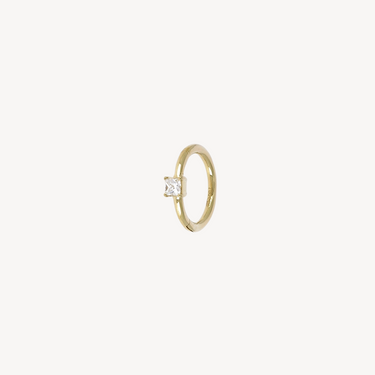 Piercing Hoop 8mm yellow gold princess 2x2mm