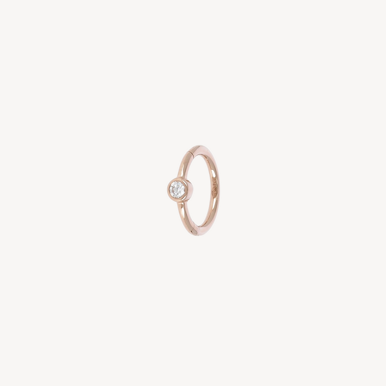 Piercing Hoop 8mm Rose Gold Diamond 2mm