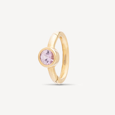 Piercing Hoop 6.5mm Rose Gold Pink Sapphire 2.5mm