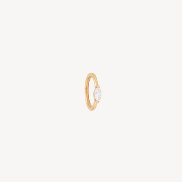 Piercing Hoop 9.5mm Rose Gold Diamond Marquise 4.5x2mm
