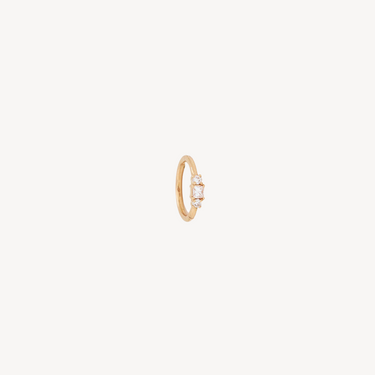 Piercing Hoop 9.5mm Rose Gold Princess Diamond 2x2mm