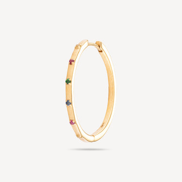 Hoop Large Multi Sapphires Yellow Gold
