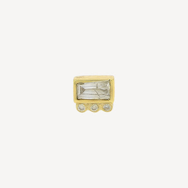White Diamond Baguette and Diamonds earring