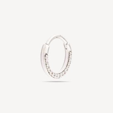 Piercing Hoop flat 8mm white gold diamond line