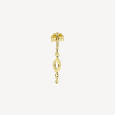 Earring Marquise Moonstone and Diamonds Single Hoop
