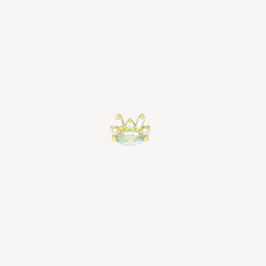 Piercing Stud Marquise Eye Topaz and Yellow Gold Diamonds