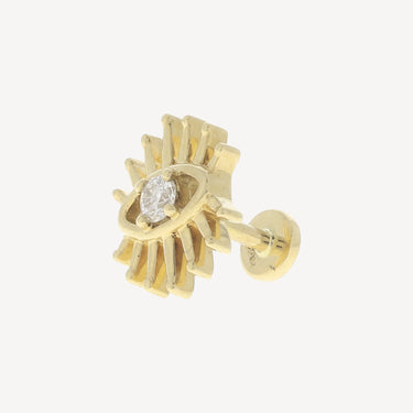 Piercing Stud Sun Eye Diamonds Yellow Gold