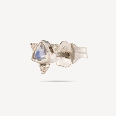 Stud Triangle Moonstone Diamonds White Gold