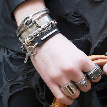Stitched Stone ring