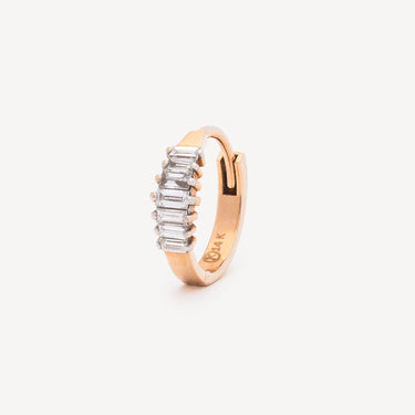 7 baguette hoops earring 11mm