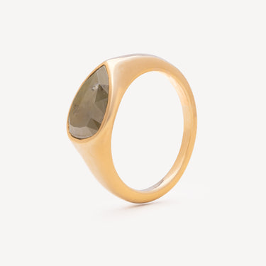 Rosy Pink Diamond Pear Ring