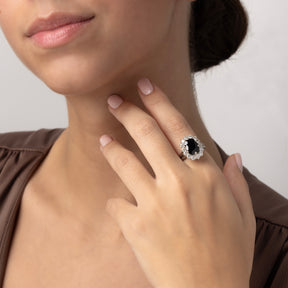 Bague Or Blanc et Saphirs