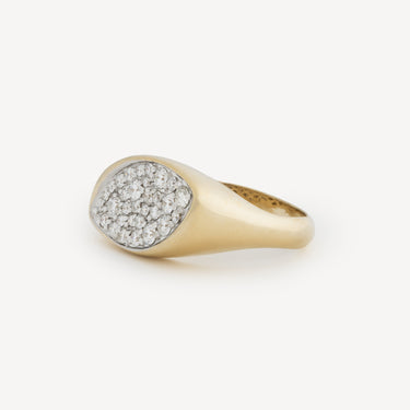 YG Navette Pave Diamond Ring