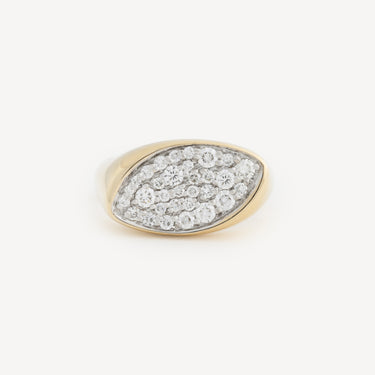 YG Navette Pave Diamond Ring