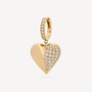 Boucle d'Oreille Pendante Hearts Half Pavé