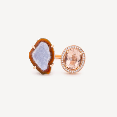 Bague Geode Oval and Morganite