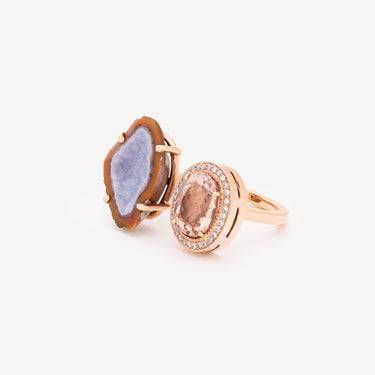 Bague Geode Oval and Morganite