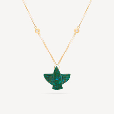 Collier Baby Chrysocolla Bird Green