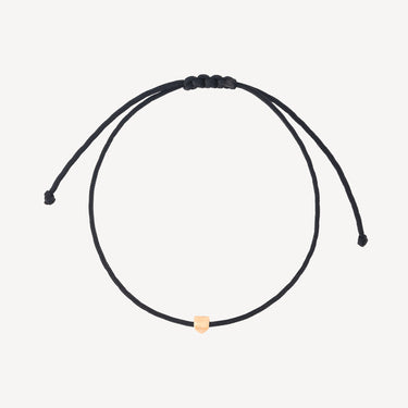 Bracelet Cordon Noir Blason Or rose