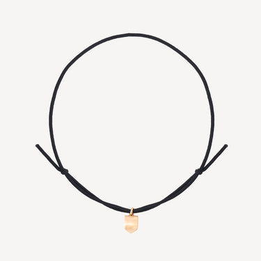 Bracelet Cordon Noir et Blason Or rose