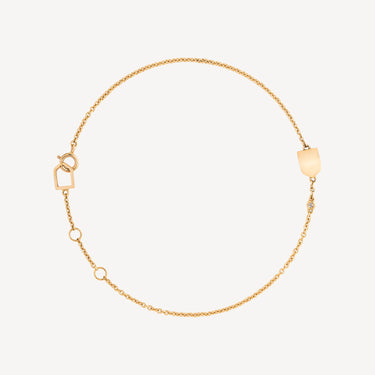 Bracelet Chaîne Blason S Or et Diamant