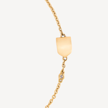 Bracelet Chaîne Blason S Or et Diamant