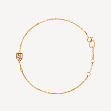 Bracelet Chaîne Blason S Pavé Diamants