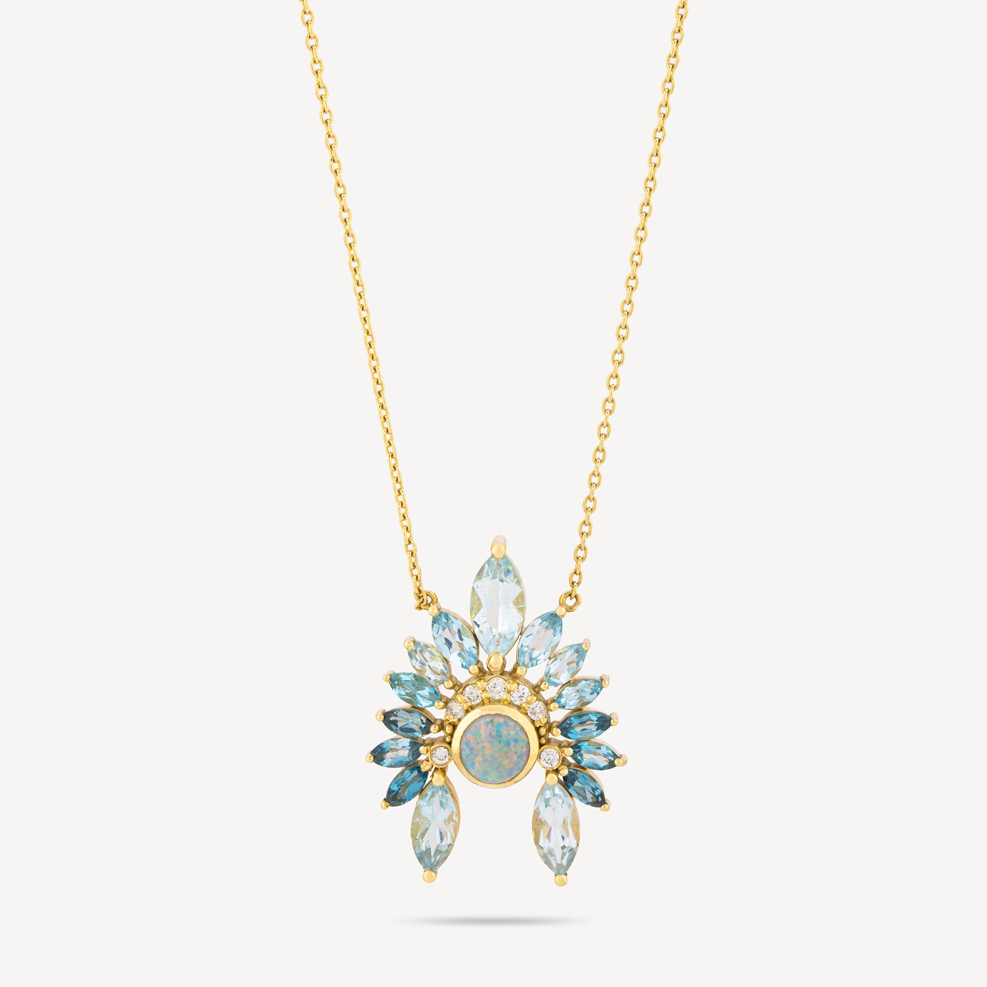 Shaman Opal Diamond Topaz Necklace